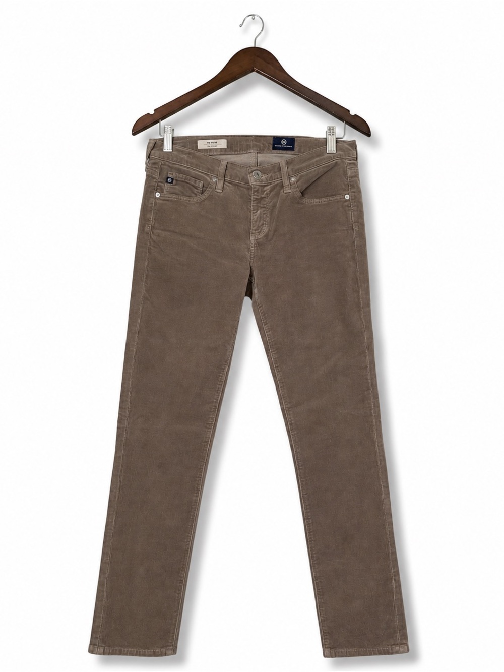 AG Adriano Goldschmied Stevie Corduroy Pants Women’s 27R Taupe Slim Straight